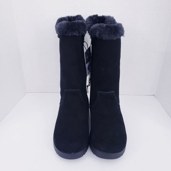 Universal Thread Black Charleigh Tall Faux Shearling Suede Boots - Picture 7 of 14